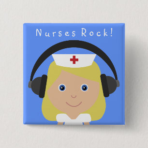 Nurses Rock! 2 Inch Square Button