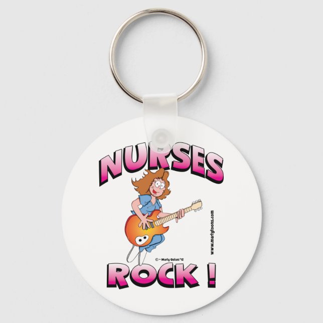 Nurses Rock ! Keychain (Front)