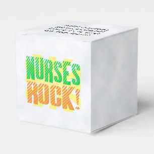 Nurses Rock, Orange/Green Fun Nurse Favor Box