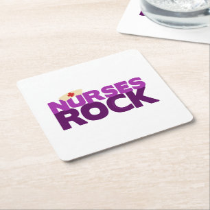 Nurses Rock Square Paper Coaster