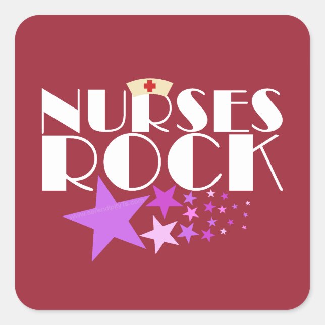 Nurses Rock Square Sticker (Front)