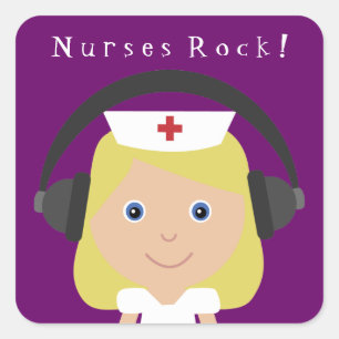 Nurses Rock! Square Sticker