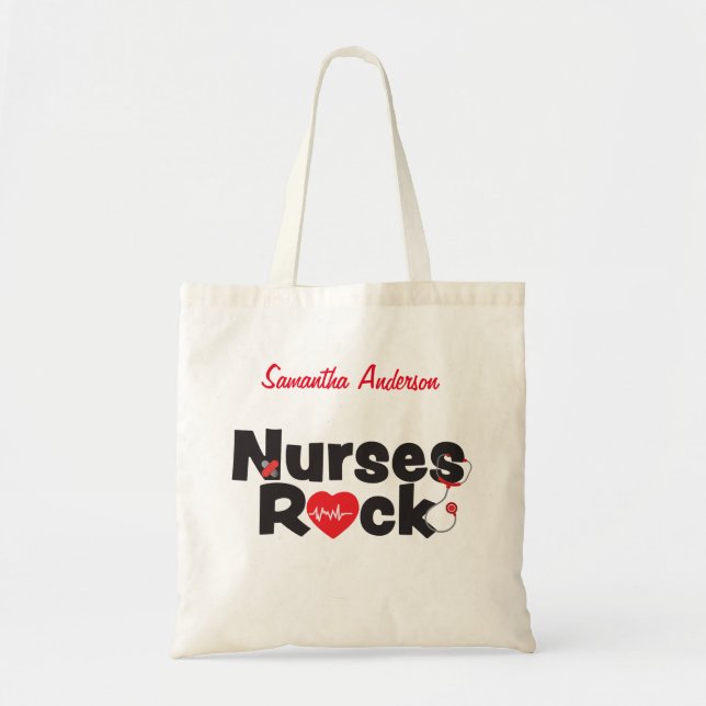 Nurses Rock Tote Bag (Front)