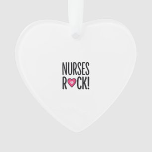 Nurses Rock Vintage Nurse Heart Vector Design_1 Ornament