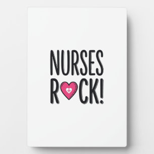 Nurses Rock Vintage Nurse Heart Vector Design_1 Plaque