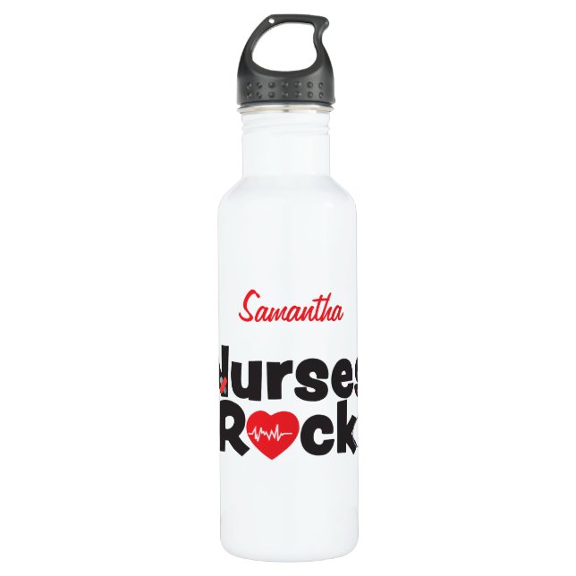 Nurses Rock Water Bottle (Front)