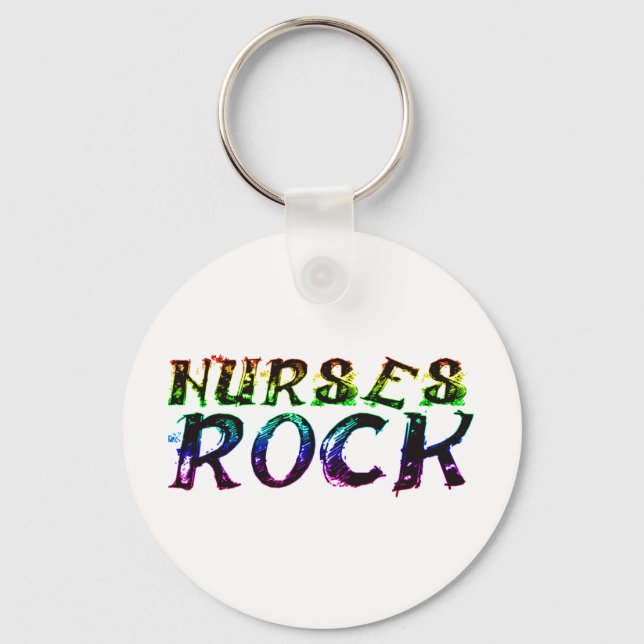 NURSES ROCK WITH COLOR KEYCHAIN (Front)