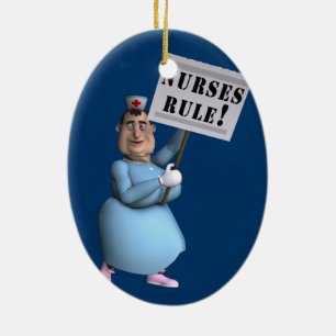 Nurses Rule! Ceramic Ornament