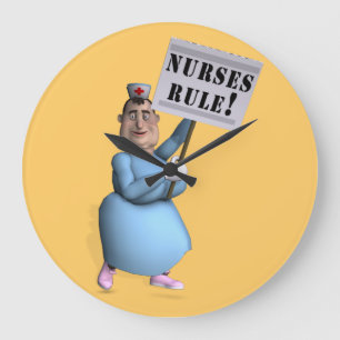 Nurses Rule! Large Clock