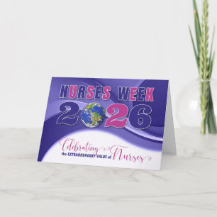Nurses Week 2026 Purple and Pink World Celebration Card
