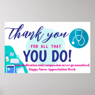 Nurses Week Appreciation Banner – Honoring Poster