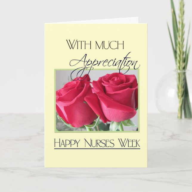Nurses Week Appreciation-Two Red Roses Card (Front)