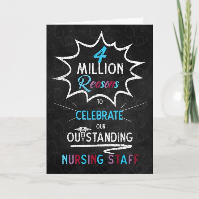 Nurses Week Chalkboard Theme for Staff Card (Front)