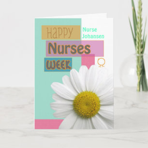 Nurses Week Customize Nurse Name Daisy Scrapbook M Thank You Card