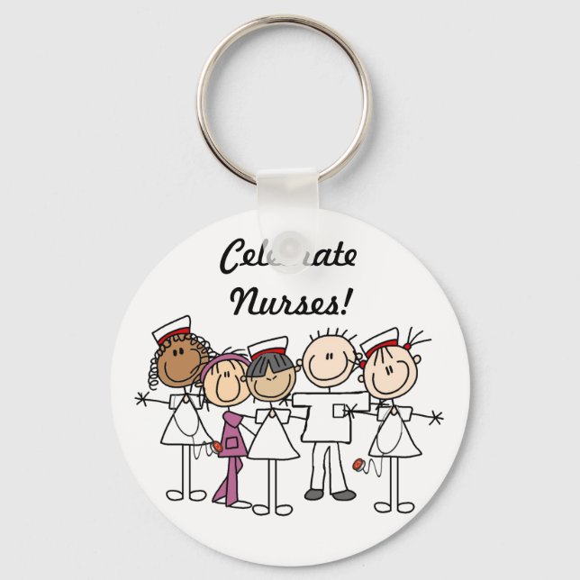 Nurses Week T-shirts and Gifts Keychain (Front)