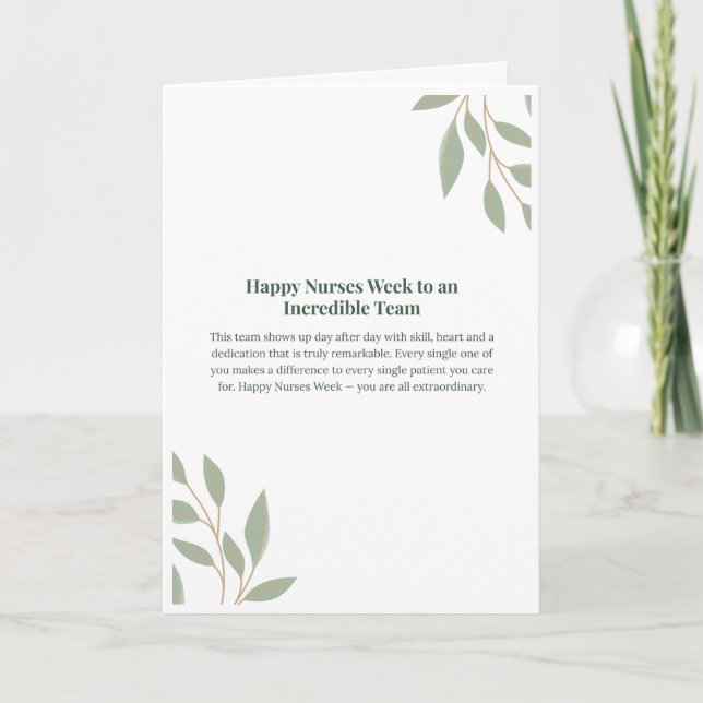 Nurses Week Team Card — Happy Nurses Week (Front)
