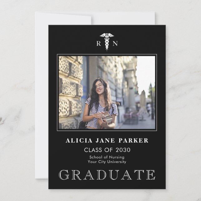 Nursing 2022 school graduation simple modern photo announcement (Front)