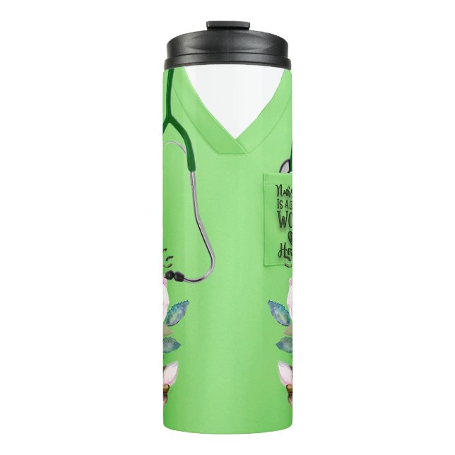 Nursing Appreciation with Floral Accents  Thermal Tumbler (Front)