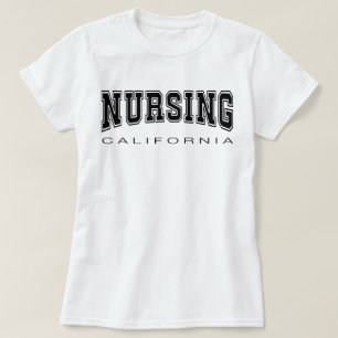 nursing CALIFORNIA black college graphic T-Shirt