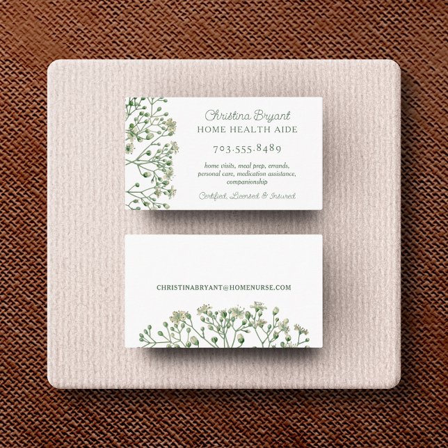 Nursing Caregiver Home Health Aide Business Card (Creator Uploaded)