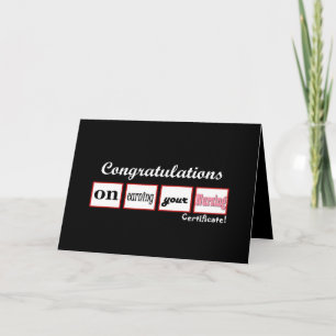 Nursing Certificate CUSTOM NAME Congratulations - Card
