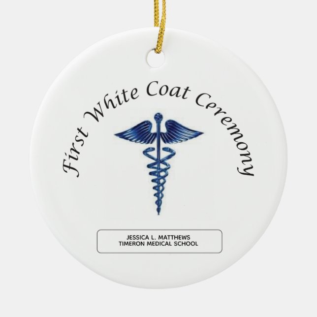 Nursing First White Coat Ceremony Ceramic Ornament (Front)