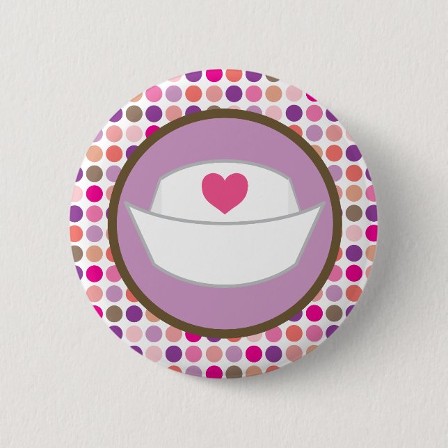 Nursing Gift Heart Hat 2 Inch Round Button (Front)