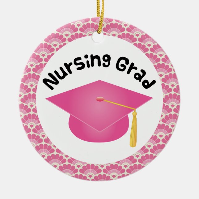 Nursing Graduate Pink Gift Ornament (Front)