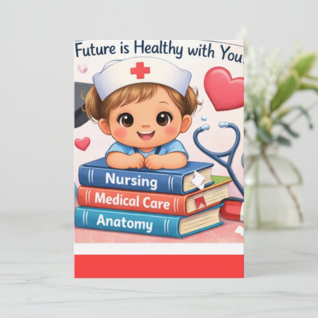 Nursing Graduation Baby Sprinkle Card | Class Cele (Standing Front)