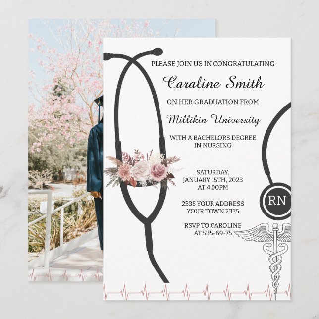 Nursing Graduation Invitation (Front/Back)