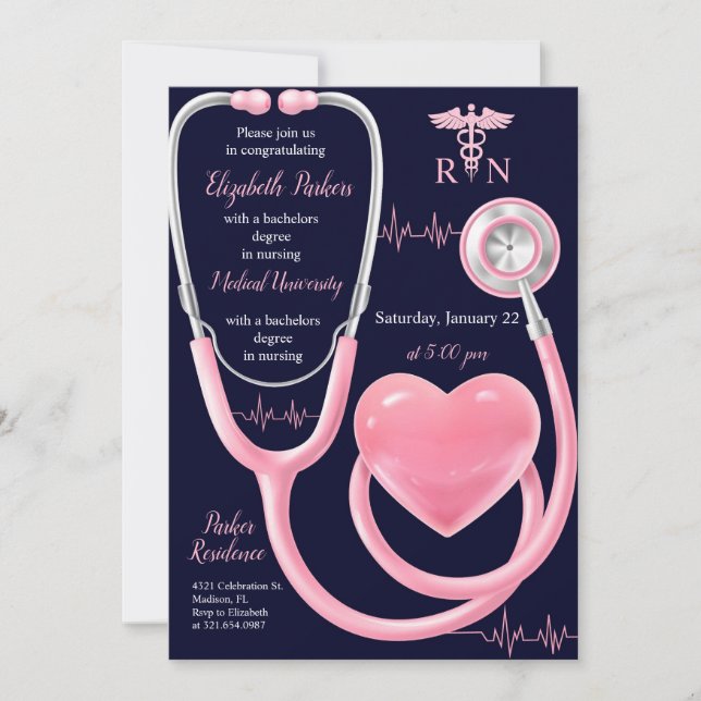 Nursing Graduation Party Licensed Vocational Invitation (Front)