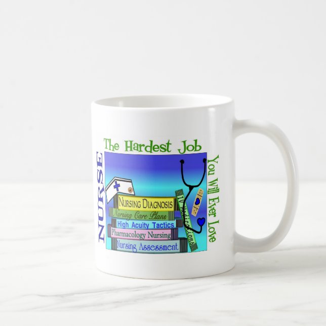 Nursing "Hardest Job You'll Ever Love" Gifts Coffee Mug (Right)