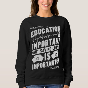 Nursing Heartbeat Caretaker Hospital Emergency Nu Sweatshirt