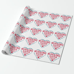 Nursing Home Social Worker Appreciation Heart Wrapping Paper