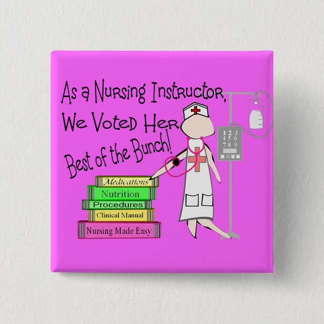 NURSING INSTRUCTOR Gifts 2 Inch Square Button (Front)