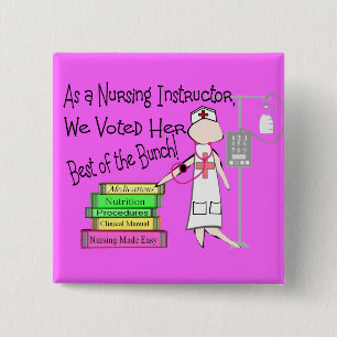 NURSING INSTRUCTOR Gifts 2 Inch Square Button