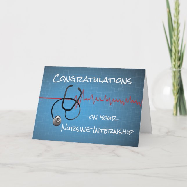 Nursing Internship Congratulations, Stethoscope on Card (Front)