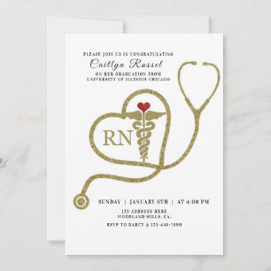 Nursing invite, nurse graduate, Graduation Invitation