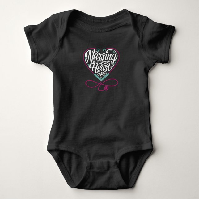 Nursing is a Work of Heart Baby Bodysuit (Front)