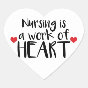 Nursing is a Work of Heart - Red Hearts Sticker
