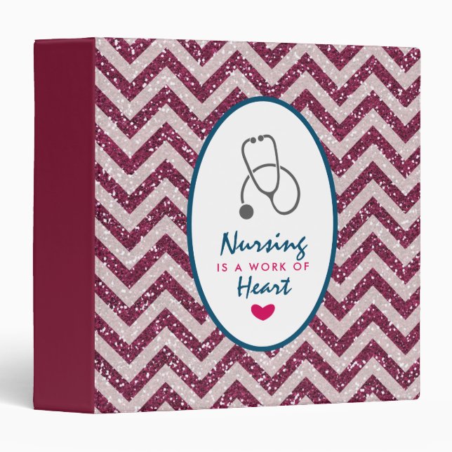 Nursing is a work of Heart Saying w/ Stethoscope Binder (Front/Spine)