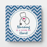 Nursing is a work of Heart Saying w/ Stethoscope