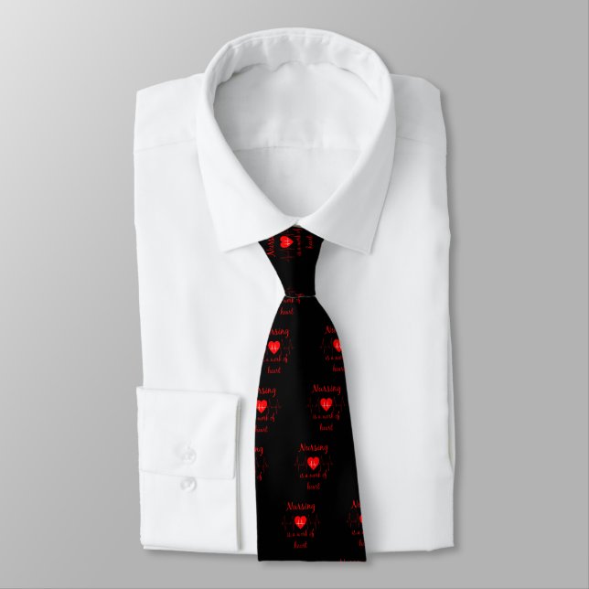Nursing is a work of the Heart Inspirational Quote Tie (Tied)