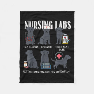 Nursing Labs Black Dog Paw-Cedures Halloween Dog Fleece Blanket