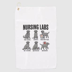 Nursing Labs Dog Medical Pun Vector Shirt Design_1 Golf Towel
