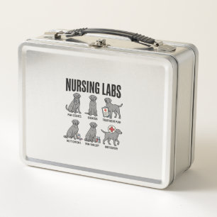 Nursing Labs Dog Medical Pun Vector Shirt Design_1 Metal Lunch Box