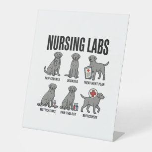 Nursing Labs Dog Medical Pun Vector Shirt Design_1 Pedestal Sign