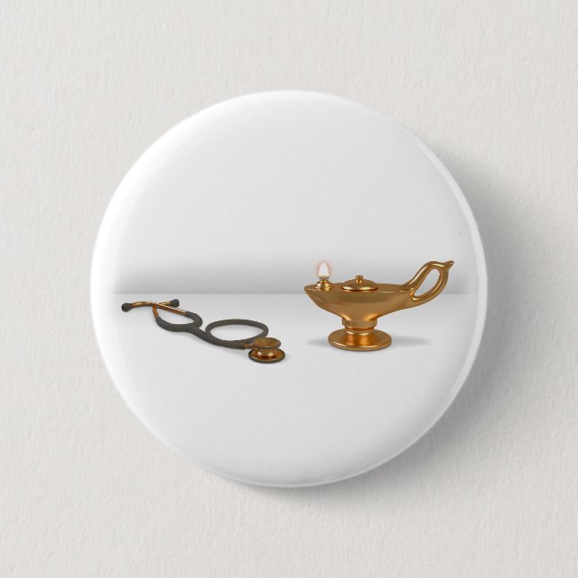 Nursing Lamp And Stethoscope 2 Inch Round Button (Front)