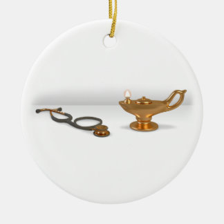 Nursing Lamp And Stethoscope Ceramic Ornament