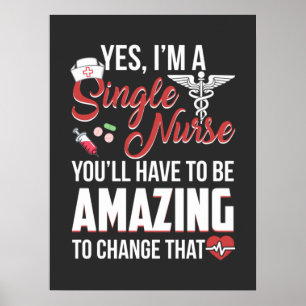 Nursing Life I Am A Single Nurse Poster